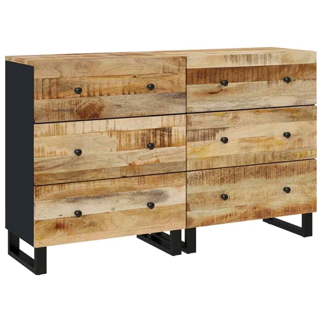 AX Credenza 2 Mobiletti 60x33x75cm Sala Salotto Elegante Tropicale MDF + 3143635