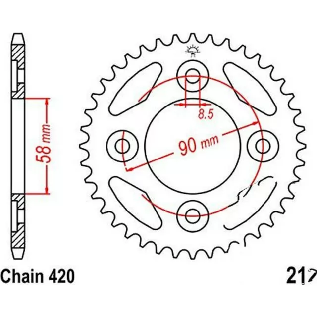 Kettenblatt Kettenrad 37Z Teilung 420 rear sprocket 37 tooth silver für: Honda A