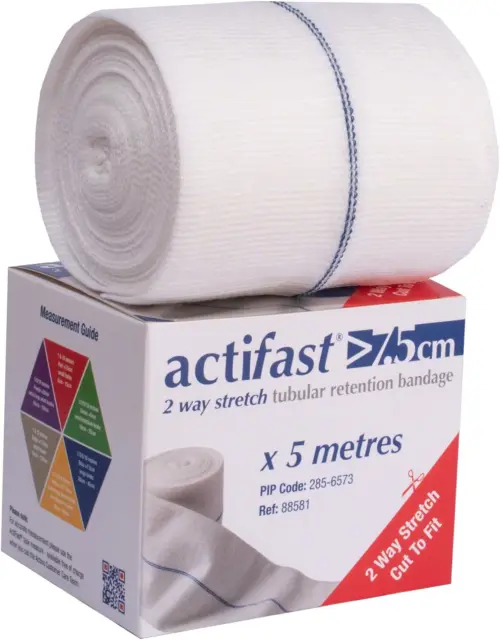 Activa Actifast 2 Way Stretch Tubular Retention Bandage 7.5cm x 5m, Blue