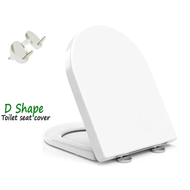 Luxury D Shape Toilet Seat Cover Heavy Duty  White Toilet Seat With Top Fixing
