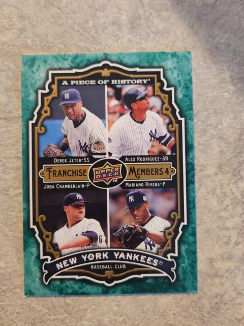 2009 UD A PIECE OF HISTORY "FRANCHISE MEMBERS 4" YANKEES - JETER / RIVERA Green