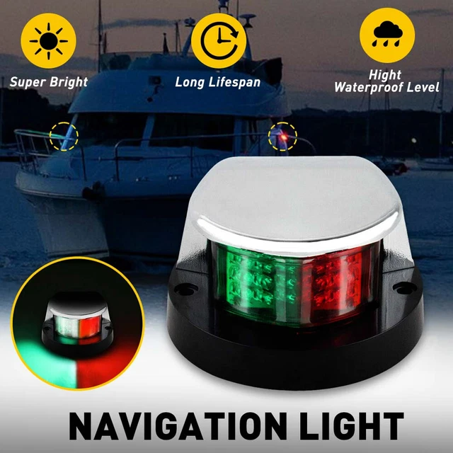 BOAT NAVIGATION LIGHTS Red and Green LED Marine Navigation Light Boat