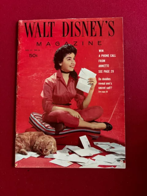 1958, Annette Funicello, Walt Disney Magazine  (Scarce / Vintage)