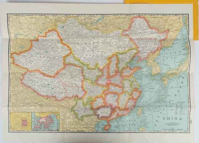 CHINA HONG KONG, PEIPING INSETS / Cram's Map of China 1940