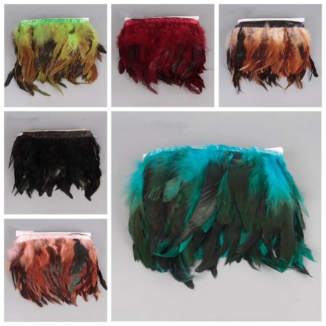 Bordure à Franges En Plumes De Coq Sowder Violet - 20,3 à 25,4 Cm De Largeur Pour Loisirs Créatifs