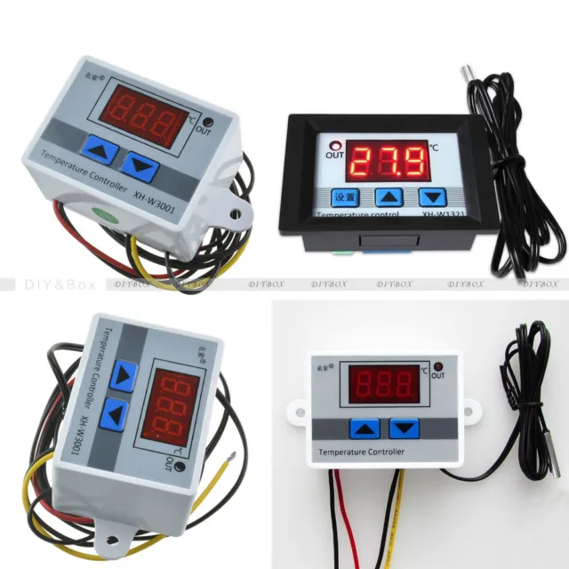 12V/24V/220V Digital LED Temperature Controller Thermostat Control Switch Probe