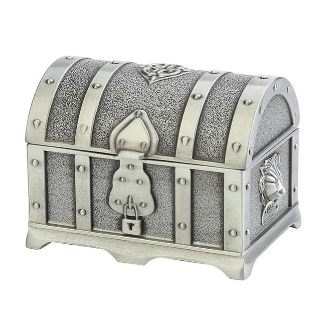 ANTIKE MINI-PIRATEN-SCHATZTRUHE, SCHMUCK-GESCHENKBOX, Aufbewahrungsbox ...