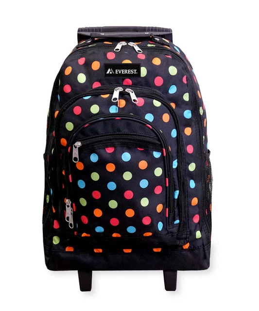 Everest Girls Rolling Wheeled Backpack Travel School Laptop Luggage Bag Suitcase