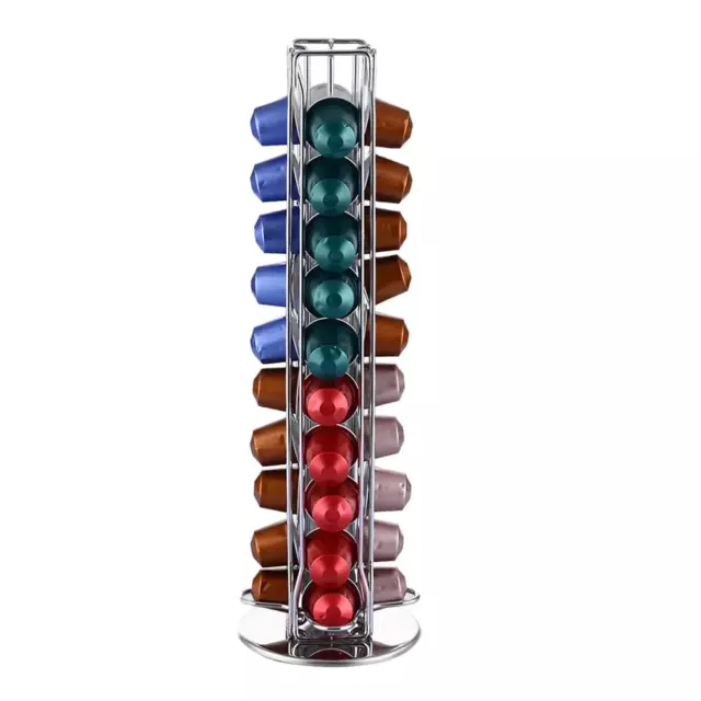 360° Rotating 40 Capsules Coffee Pod Holder Tower Stand Rack