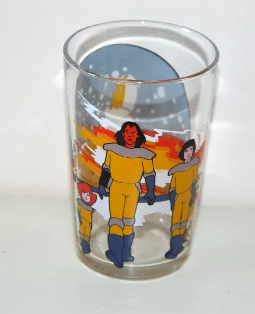 Verre à moutarde LES MONDES ENGLOUTIS dessin animé vintage Amora 1986