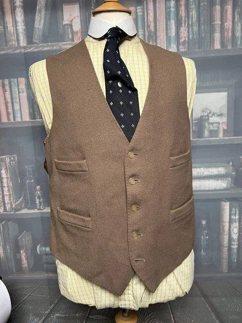 "Gilet vintage in lana doeskin cerbiatto 44"/117 cm petto (Rif:BTF44)