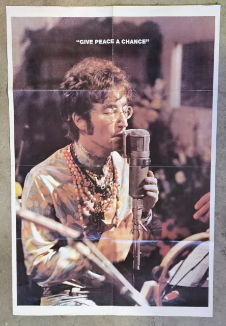 Vintage 1982 John Lennon Give Peace A Chance Poster