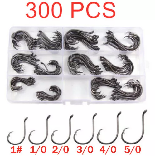 300 Octopus CIRCLE Fishing Hooks Chem  6 Size #1, 1/0, 2/0, 3/0, 4/0, 5/0 Sharp