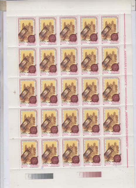 Romania 4 Full sheet a 25 Stamps Nr. 4937-40 mnh Valuare  87,50