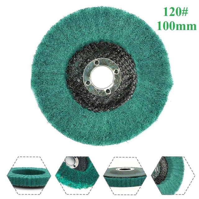 Roue De Polissage Fibre Nylon 20 Cm Dureté 5P - Grain 180, Pour Métaux Tendres (Cuivre, Aluminium, Galvanisé), Meuleuse D'Établi
