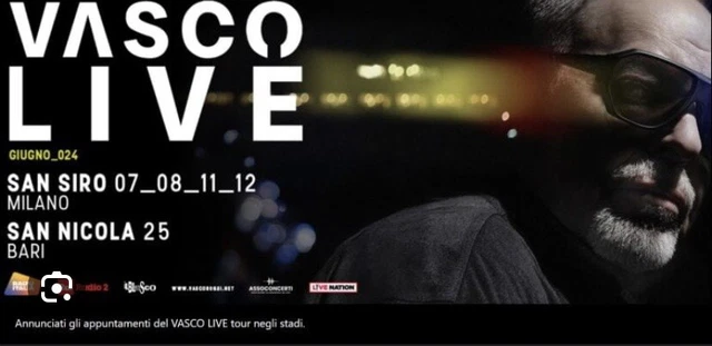 1 biglietto concerto VASCO ROSSI 07 GIUGNO 2024, ANELLO BLU