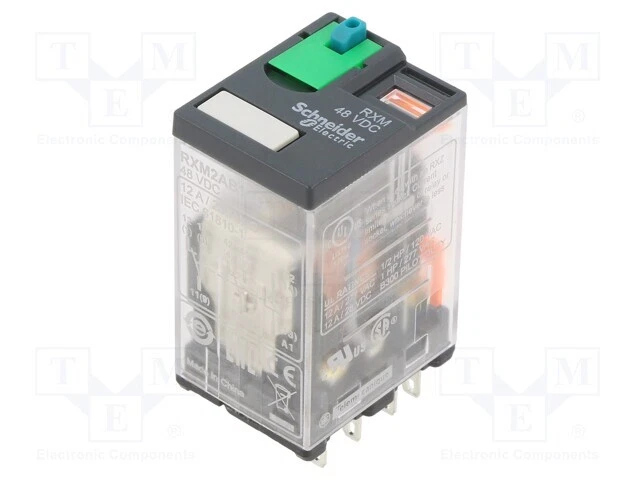 Dpdt Ikontakt Max: 12A Relay: Elektromagnetisch Uspule: 48VDC
