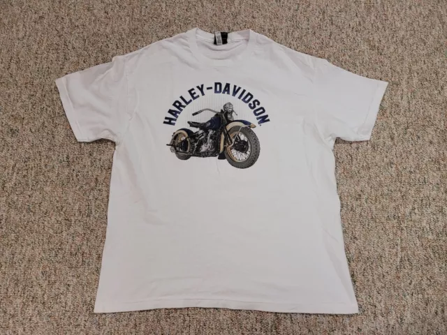 Harley Davidson Shirt Mens XL White Roundhouse Altoona PA Motorcycle Rider Biker