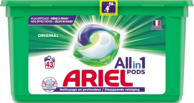 0,60 €/carico lavaggio - Ariel All in 1 cialde Detersivo - Originale - 43 carichi di lavaggio