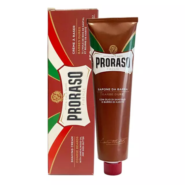 Proraso Coarse Beards Shaving Cream Sandalwood Oil & Shea Butter 150ml Tube