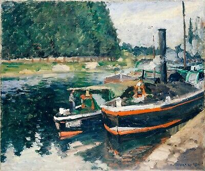10165.Decor Poster.Room wall art.Camille Pissarro painting.Barges on Pontoise