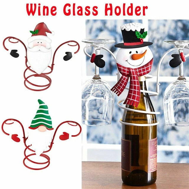 Portabottiglie e bicchieri di vino Natale ferro porta bicchieri da vino organizzatore rack Natale