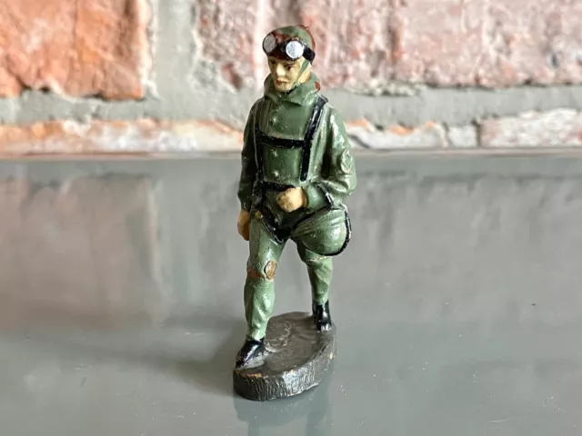 Hausser Elastolin Flieger Pilot Fallschirm Figur Masse Spielzeug Soldat