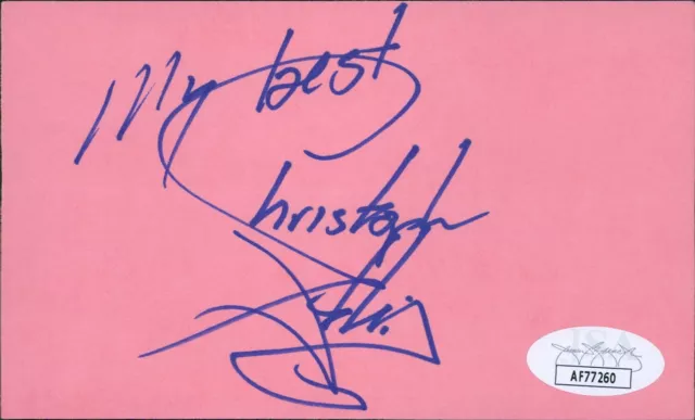 Christopher Atkins Actor Signed 3x5 Index Card JSA Authenticated