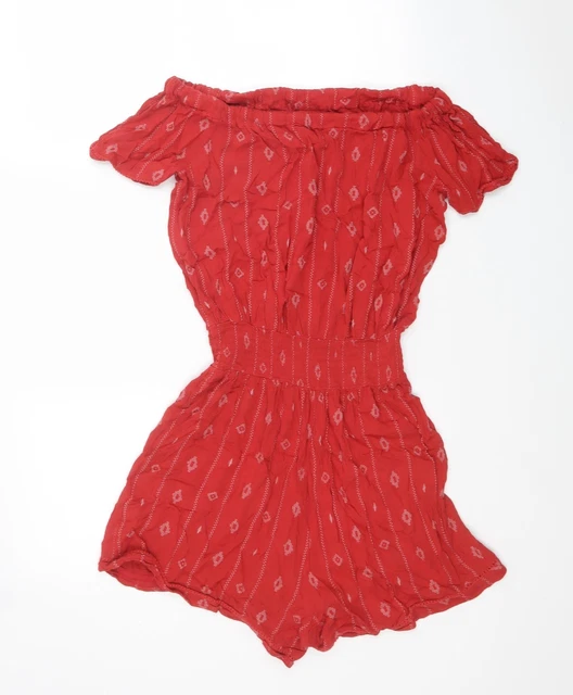 Maglione New Look per Ragazze Rossa Geometrica Viscosa Pezzo Unico Taglia 14 Anni