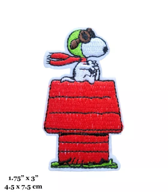 Peanuts Snoopy Pilot Cartoon Character Dog House Embroidered Iron On Patch