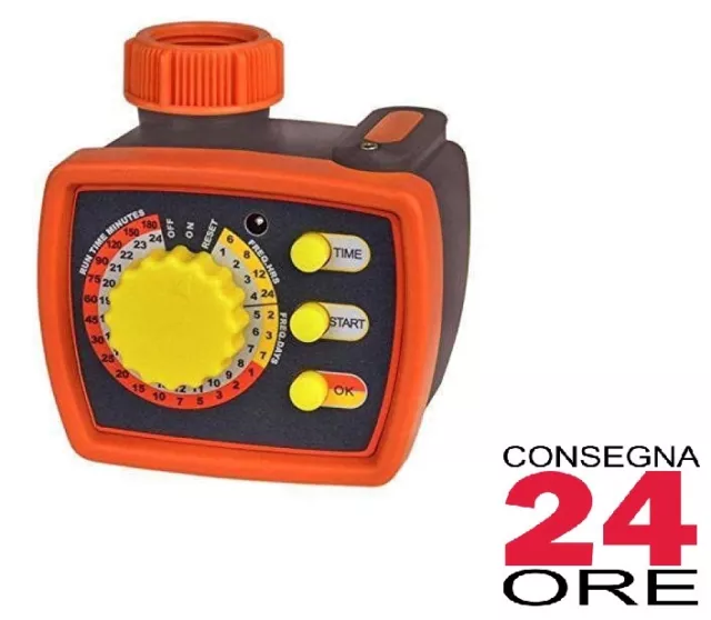 Programmatore Analogico con Orologio Irrigazione Giardino Acqua Tubo a Batteria