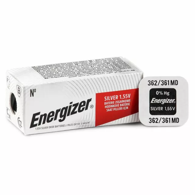 1 X Energizer Argent Oxyde 362/361 Batterie 1.55V SR58 SR721SW Montre