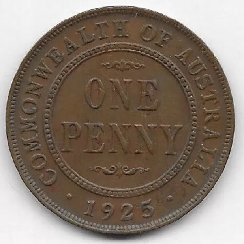 1925 Australian Penny Very High Grade - PRICE REDUCED AGAIN