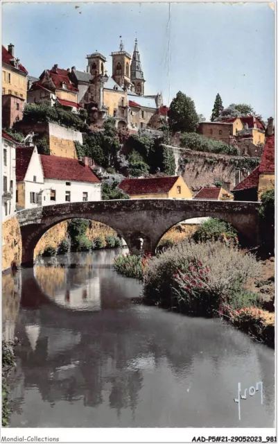 AADP5-21-0491 - SEMUR-EN-AUXOIS - L'Armançon - Le Pont Pinard Et L'Eglise Notre