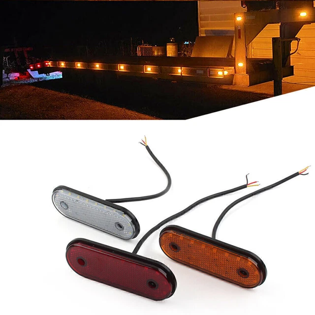 24V 30LED Oval Side Marker Indicator Light Tail Lamp For Trailer Truck Lorry Van