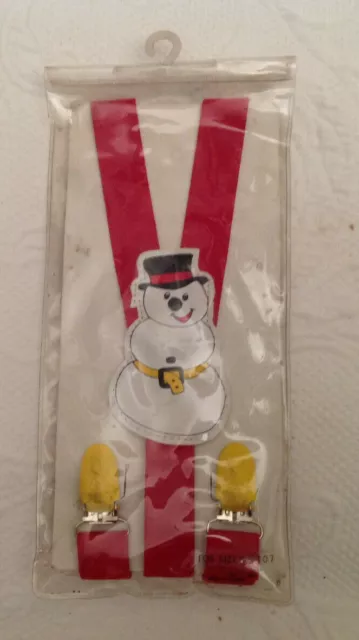 Christmastime Snowman Toddler Suspenders Braces