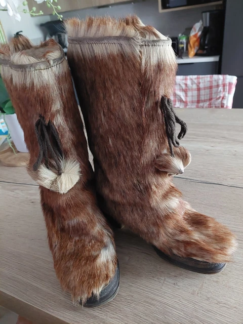 Ancienne Paire Apres Ski Botte Pichette Quitch Annee 80 Neige