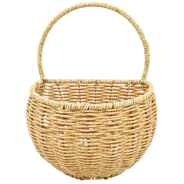 Cesto Portafrutta A Parete In Metallo – Rustico, Senza Fori – 15x12,5 Cm – Per Cucina, Bagno