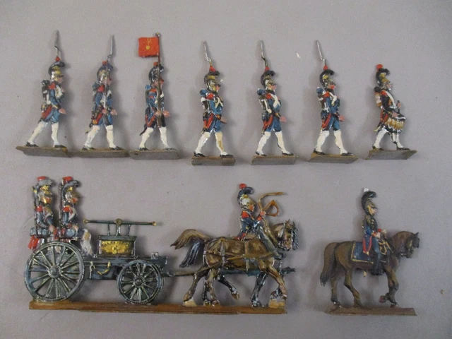 Lot De 16 Petits Soldats En étain 40/50 Mm - Pompiers De L'Empereur & Génie De La Garde - Premier Empire