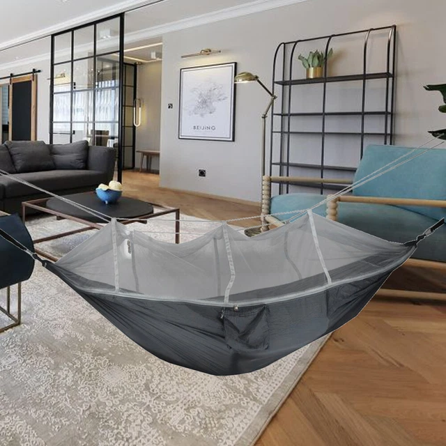 Hamac de camping léger portable 260x140cm hamac en toile de parachute avec