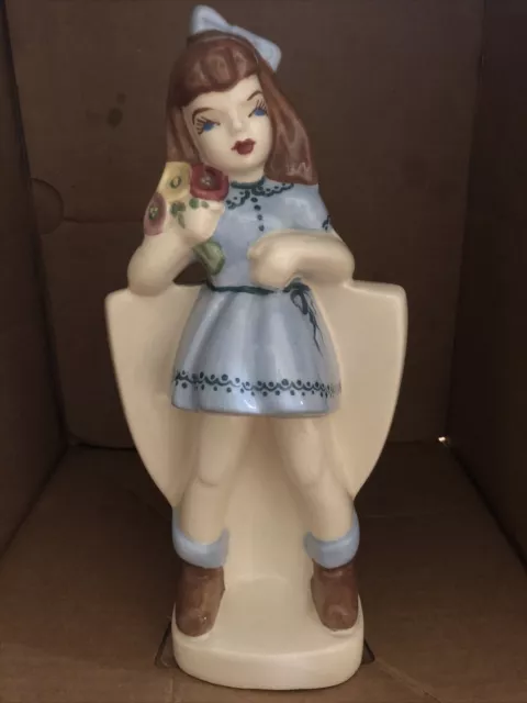 Weil Ware "FLOWER GIRL" 11" FIGURINE PLANTER - California Pottery