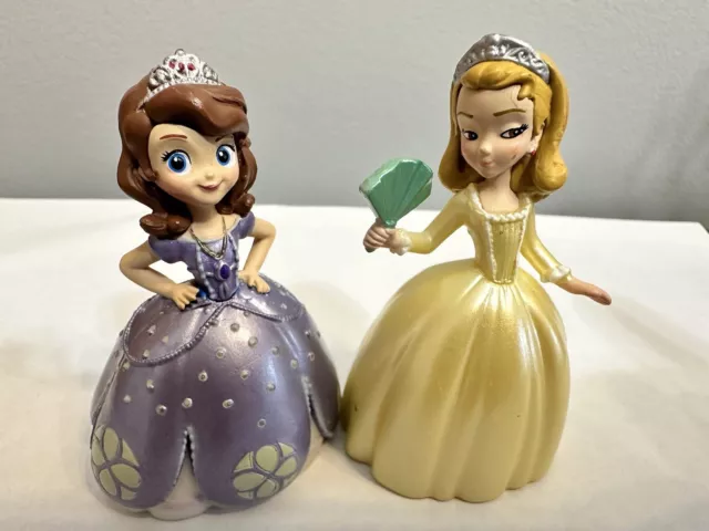 Disney Jr Sofia the First Figures 3" & Princess Amber Toy Lot Solid Cake toppers