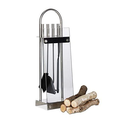 Relaxdays Ensemble serviteur de cheminée 5 pièces pelle balai pince tisonnier ac