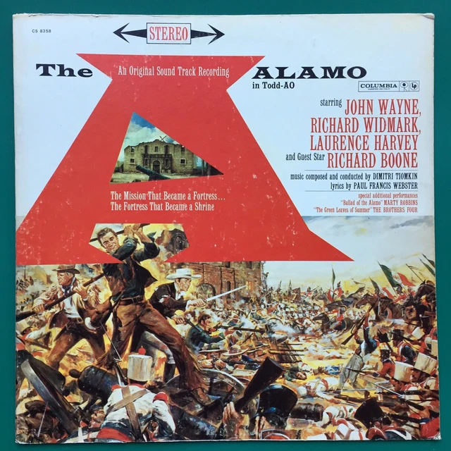 DIMITRI TIOMKIN THE ALAMO Film Soundtrack LP John Wayne Todd AO Davy 