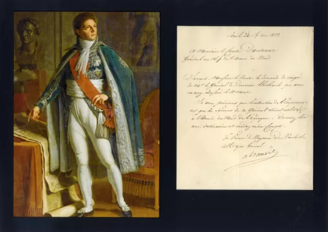 FRENCH MARSHAL Louis Alexandre Berthier autograph, letter signed & mounted