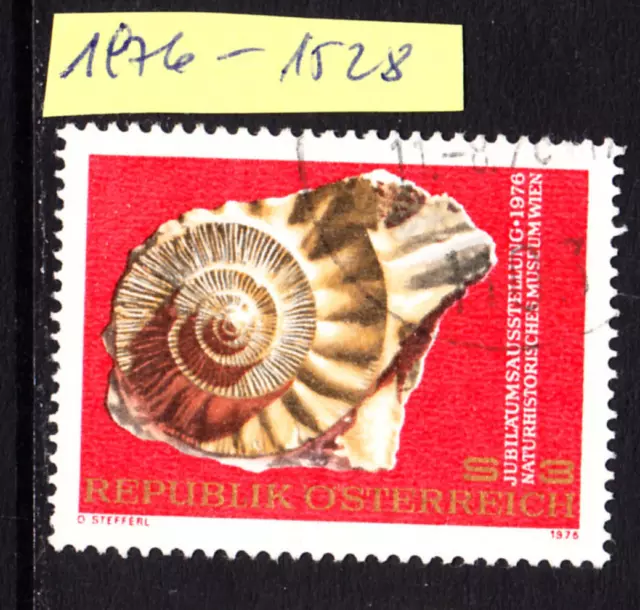 30.4.1976,ANK 1528, gest. ,"Ausstellung Naturhist. Museum/Fossil-Ammonit"