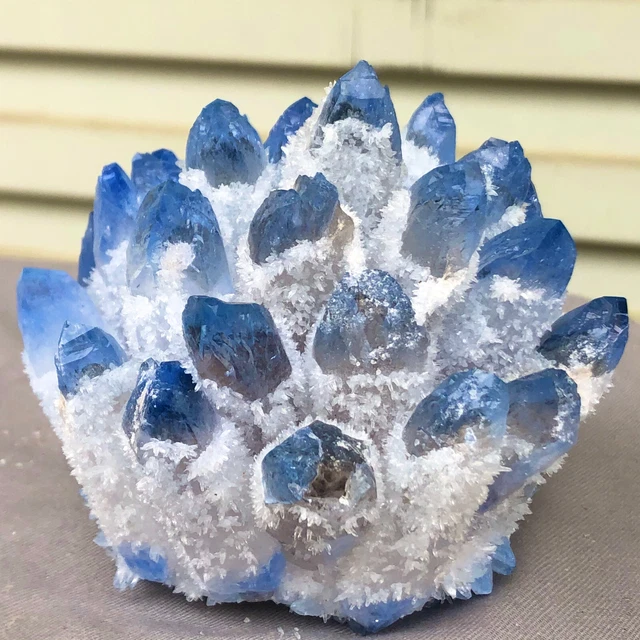 517g  New Find blue Phantom Quartz Crystal Cluster Mineral Specimen Healing 3