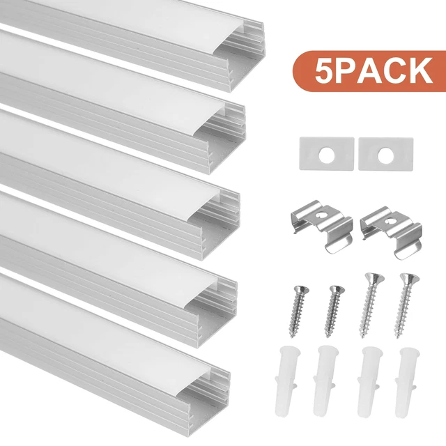 5M LED PROFIL Aluprofil Aluminium Rail Baguette Profile pour Led-Bande