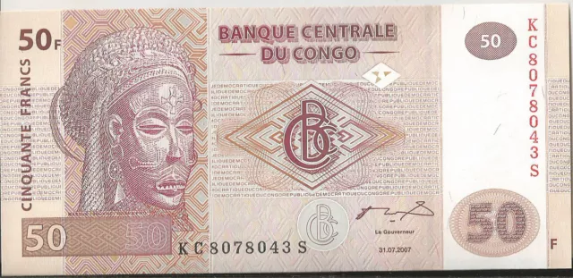 CONGO DEMOCRATIC REPUBLIC 50 FRANCS UNC African Currency Best Offer!