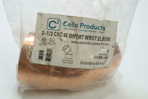 ICS Wrot Copper Pressure 45 Degree Elbow 2-1/2" IWP6-40
